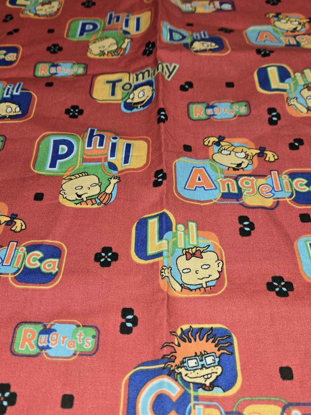Vintage 2000 Rugrats Fabric Remnant 1Y 16" x 44" Nickelodeon Viacom